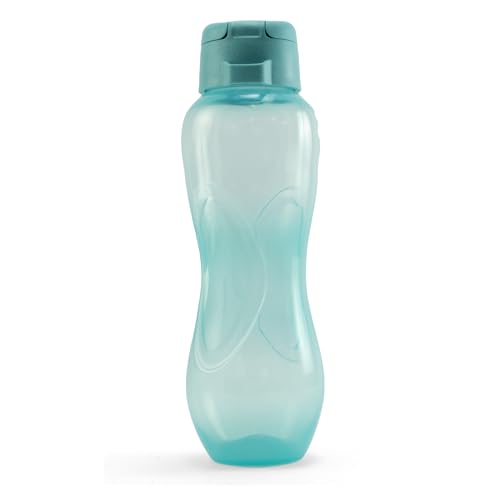 Guateplast - Set de 2 Botellas para Agua de 1 Litro | Botella Deportiva | Botella Reutilizable | Moderno y Transparente | Botella Plástica para Bebidas | Color Menta