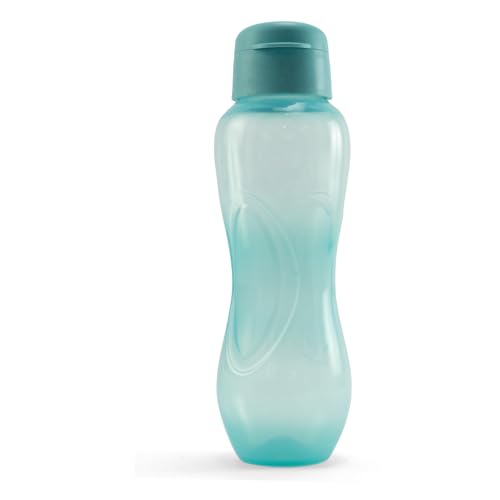 Guateplast - Set de 2 Botellas para Agua de 1 Litro | Botella Deportiva | Botella Reutilizable | Moderno y Transparente | Botella Plástica para Bebidas | Color Menta