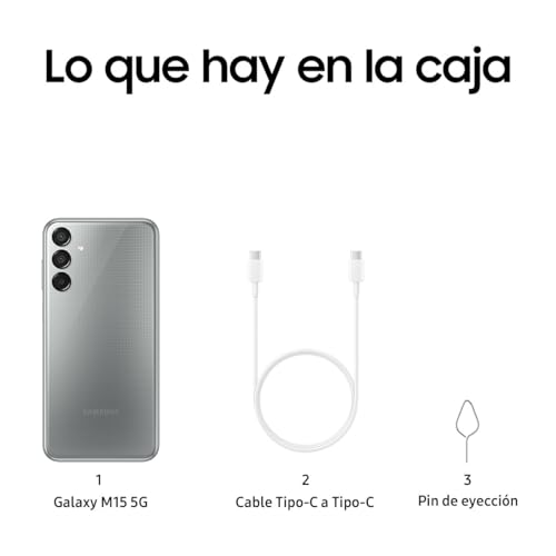 SAMSUNG Celular Galaxy M15 5G Gris 4GB RAM 128GB, Nacional con Garantía