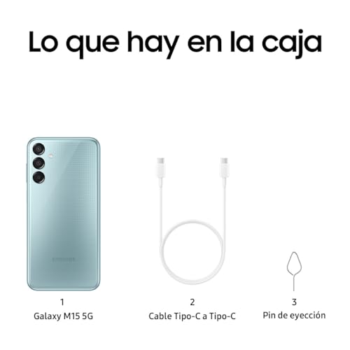 SAMSUNG Celular Galaxy M15 5G Azul Claro 4GB RAM 128GB, Nacional con Garantía