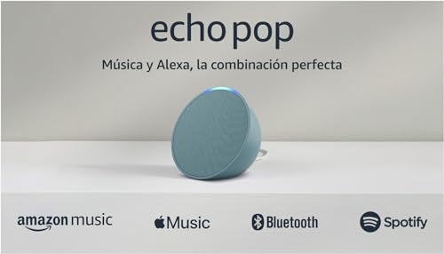 Amazon Echo Pop (modelo más reciente): nuestra bocina más pequeña que se adapta a cualquier habitación (verde azulado)
