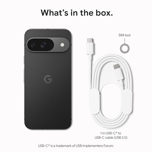 Google Pixel 9 - Smartphone Android Desbloqueado con Gemini, batería de 24 Horas, cámara Avanzada y visualización Actua de 6.3 Pulgadas, obsidiana, 128 GB