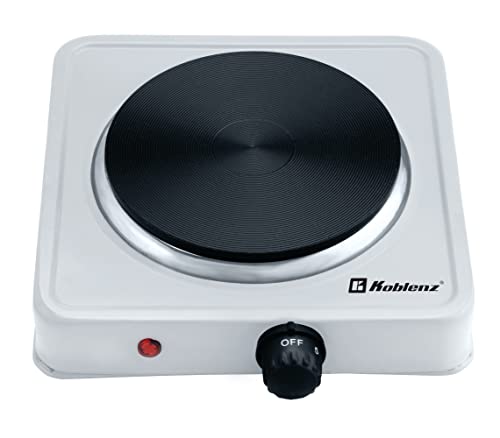 Parrilla eléctrica Koblenz de 1 Quemador de Disco de Hierro para una Mayor Distribución de Calor, Termostato de Seguridad, 5 Niveles de Calentamiento, Indicador Luminoso (PEKM-1000 HG)