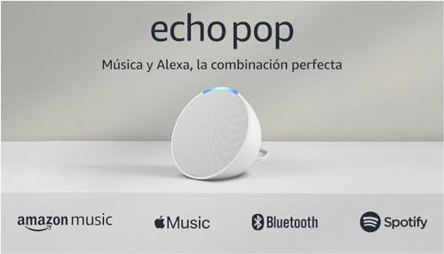 Amazon Echo Pop (modelo más reciente): nuestra bocina Alexa más pequeña se adapta a cualquier habitación (blanco)