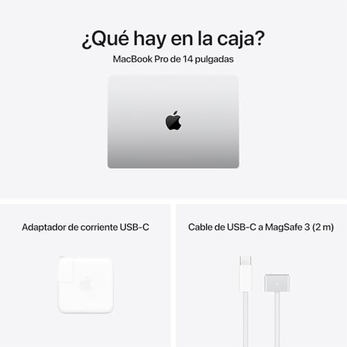 Laptop MacBook Pro 2024 de Apple con Chip M4, CPU de 10 núcleos y GPU de 10 núcleos: Diseñada para Apple Intelligence, Pantalla de 14.2 Pulgadas, 16 GB de Memoria unificada, 512 GB - Plata