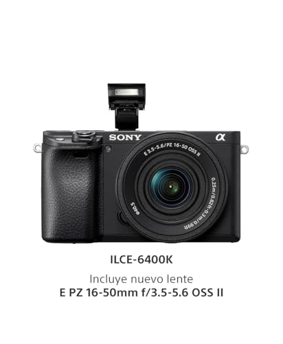 Sony Cámara Alpha 6400 APS-C con Nuevo Lente Zoom 16-50mm Versión 2 con autoenfoque más rápido, Ligero y silencioso