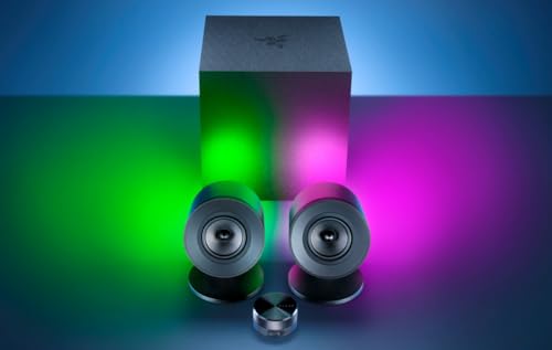 Razer Bocinas Para PC Nommo V2, Audio Espacial THX, Subwoofer 5.5" ,Para Una Experiencia Sonora Envolvente-Bocinas para laptop , RGB Chroma gamer (Reacondicionado)