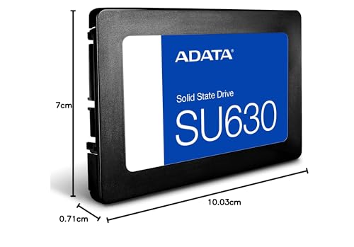 ADATA Unidad de Estado Sólido SSD SU630 960 GB 3D NAND , SATA III,QLC,2.5",520 MB/s de lectura y 450 MB/s de escritura
