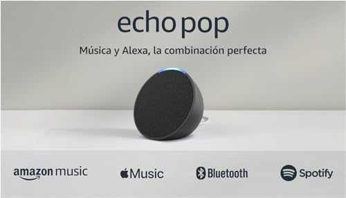 Amazon Echo Pop (modelo más reciente): nuestra bocina más pequeña que se adapta a cualquier habitación (negro)