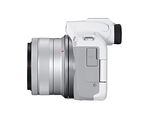 Canon Cámara EOS R50 Blanco con Lente RF-S 18-45mm F4.5-6.3 IS STM