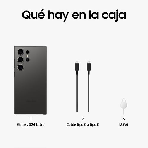 SAMSUNG Celular Galaxy S24 Ultra Negro 12GB RAM 512GB, AI, Spen, Nacional con Garantía