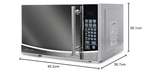 Microondas Xwave Mirage, 0.7 pies, 9 programas predeterminados, acabado tipo espejo, descongelamiento y coccion por pero, plata, modelo MWD020E-PLATA