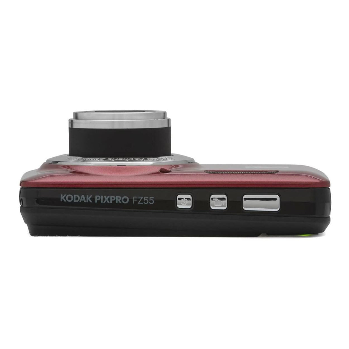 Cámara digital Kodak PIXPRO Friendly Zoom FZ55 (rojo) Paquete con tarjeta SD de 32GB, estuche para cámara y cargador de viaje para batería (4 artículos)