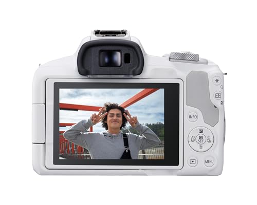 Canon Cámara EOS R50 Blanco con Lente RF-S 18-45mm F4.5-6.3 IS STM