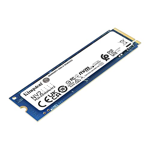 Kingston SSD NV2, Capacidad: 1000 GB, Factor de Forma: M.2 2280, Interfaz: NVMe PCIe Gen 4.0 x 4 Carriles, Lectura: 3500MB/s y Escritura: 2100MB/s, Numero de Parte: SNV2S/1000G
