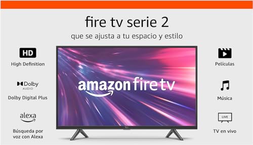 Televisión inteligente Amazon Fire TV Serie 2 de 32” (modelo más reciente), en HD para ver la TV en vivo
