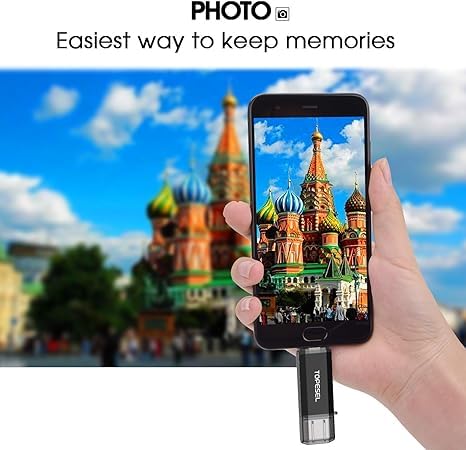 TOPESEL 64GB Tipo C Memoria Flash C USB Doble Dos en uno USB C Pulgar USB 3.0/3.2 Gen1 Memoria C USB con LED para Compartir fácilmente Datos Entre PC y teléfonos Inteligentes Android (64, GB)