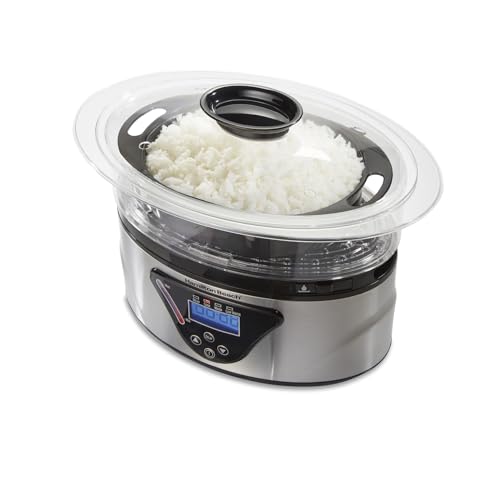 Hamilton Beach 37530Z/ Vaporera y Arrocera Digital/Bandejas Apilables/Capacidad de 5.2L