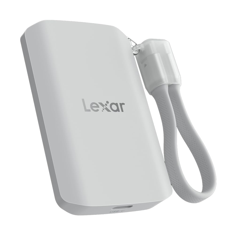 Lexar 1TB ES5 SSD Externo magnético, hasta 2000 MB/s, Compatible con MagSafe, Smartphones USB-C, iPhone 15/16 o Superior, PC, Mac, Compatible con Apple ProRes y Samsung Pro Video, Plateado