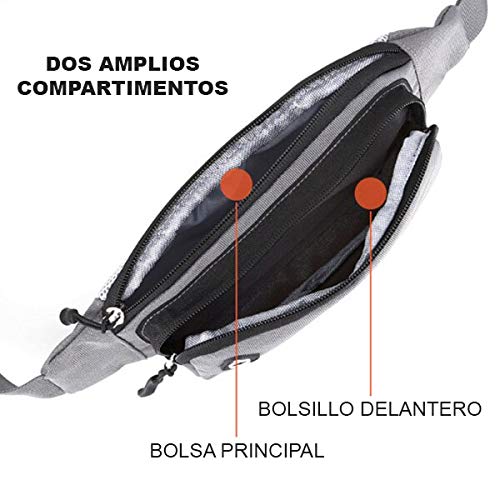 BLACK MAMUT Cangurera Deportiva, Cómoda, Ligera, Unisex, para Correr, Impermeable, Ejercicio, Viaje, Campismo, Senderismo, Ciclismo, Riñonera, Gran Capacidad, Resistente, Correa Ajustable