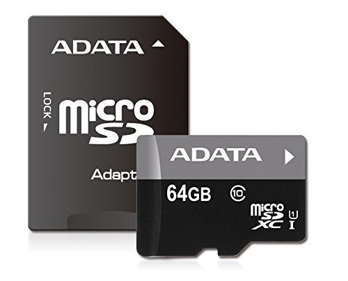 ADATA 64 GB Tarjeta de Memoria Micro SDXC con Adaptador Color Negro con Morado (Clase 10)