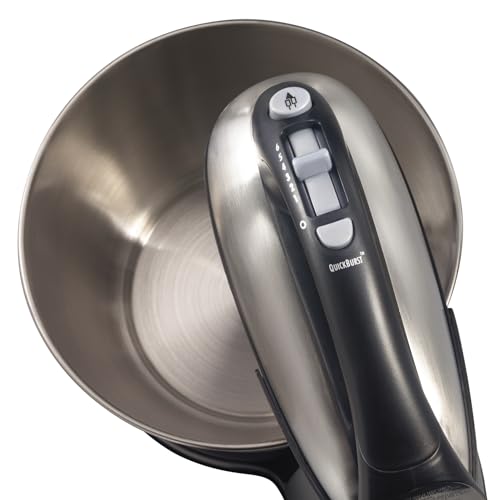 Hamilton Beach 64650 Mezclador clásico de 6 velocidades, de acero inoxidable, tazón de 4 cuartos y accesorios