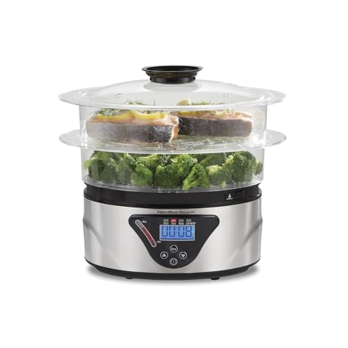 Hamilton Beach 37530Z/ Vaporera y Arrocera Digital/Bandejas Apilables/Capacidad de 5.2L