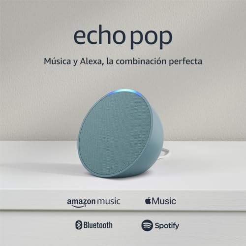 Amazon Echo Pop (modelo más reciente): nuestra bocina más pequeña que se adapta a cualquier habitación (verde azulado)