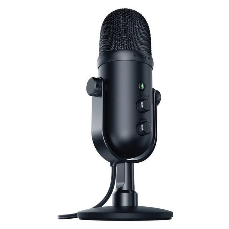 Razer -Microfono Gamer Seiren V2 Pro -Micrófono USB Reacondicionado - Microfono PC Gamer Dinámico con Frecuencia de 20000 Hz y 120 dB - Micrófono para podcast Ideal para Streaming y Grabación de Voz