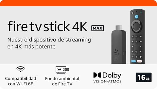 Amazon Fire TV Stick 4K Max (modelo más reciente), compatible con Wi-Fi 6E, fondo ambiental