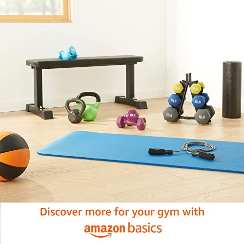 Amazon Basics Neoprene Coated Hexagon Workout Dumbbell Hand Weight, 20 Pounds, 10 Pound (Set of 2), Navy Blue