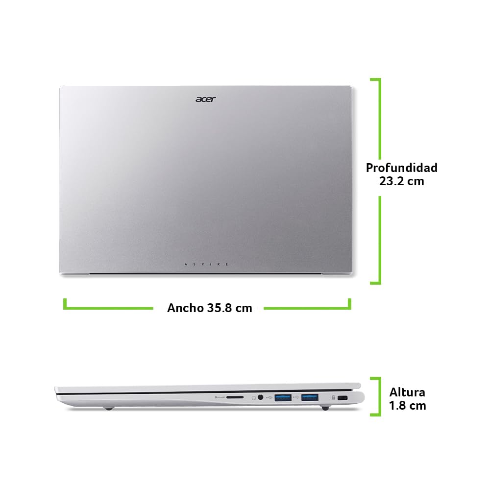 Acer Laptop Aspire Lite 15.6" FHD 1920 x 1080 Panel IPS Ryzen 7 32GB RAM 1TB SSD | 1 año Gratis de Seguro contra Robo y catástrofes Naturales Directamente