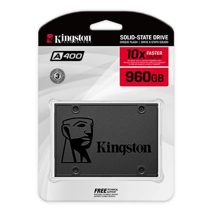 Kingston SSD A400, Capacidad: 960GB, Factor de Forma: SATA 2.5, Interfaz: SATA Rev. 3.0 (6Gb/s), Lectura: 500MB/s y Escritura: 450MB/s, Numero de Parte: SA400S37/960G