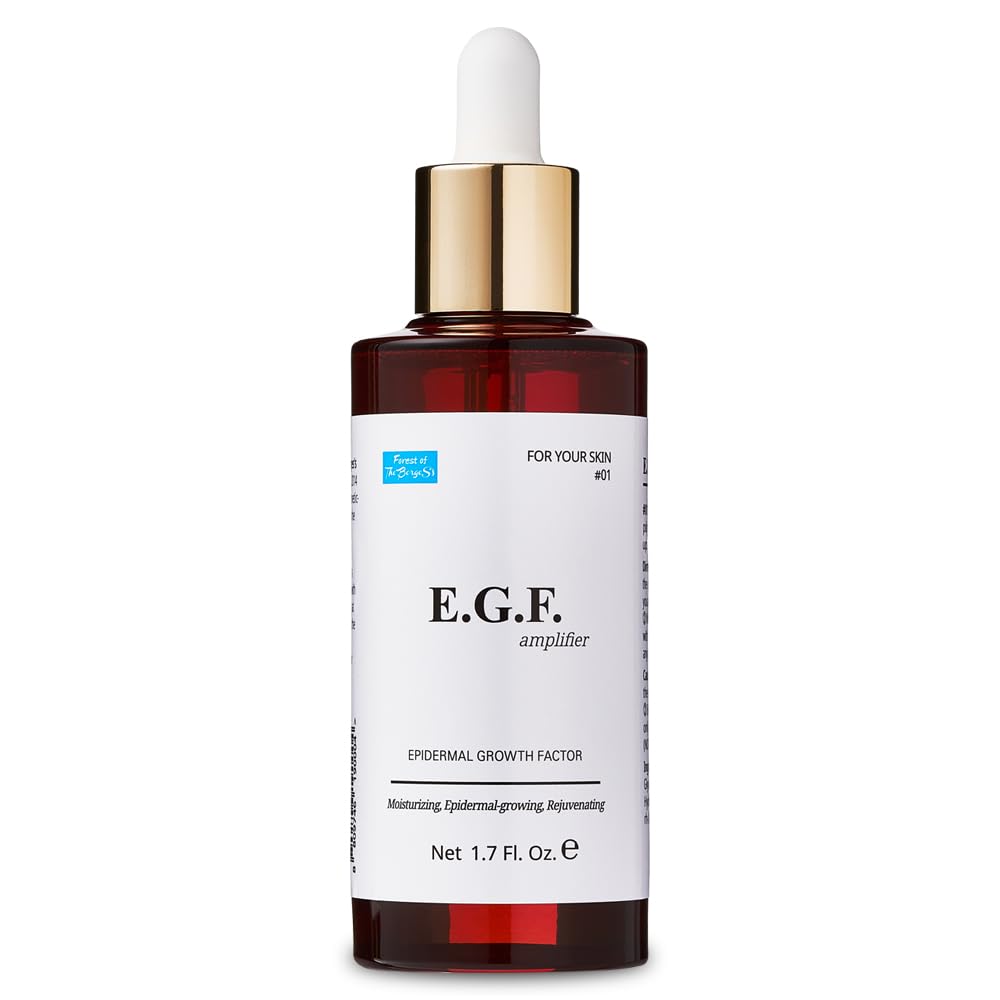 FOREST OF THE BORGES'S Suero EGF con factor de crecimiento epidérmico, 1,7 onzas líquidas/50 ml, ingredientes cosméticos para el suero facial, suero para la piel, factor de crecimiento EGF coreano, EGF, abundante después