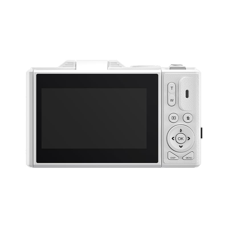 Cámara Digital Retro de 75MP, Cámara de Vlogging Vintage 5K UHD con Zoom de 18X, Enfoque Automático, Pantalla Abatible de 3 Pulgadas para Vlogging de Fotografía de Viajes (Blanco)