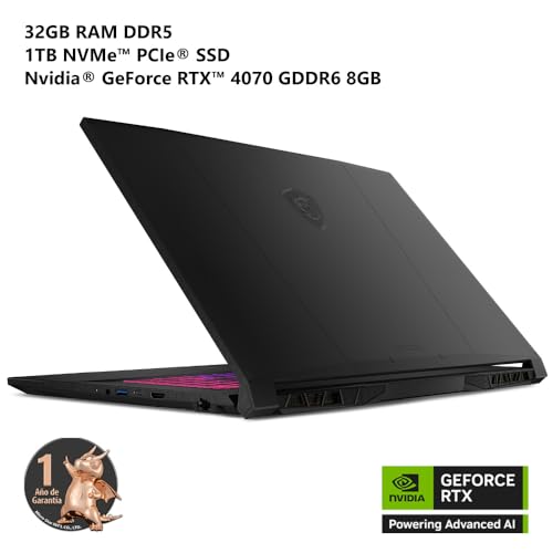 MSI Laptop Gaming Katana A17 | AI Ryzen 9-8945HS | Nvidia GeForce RTX4070 | 32GB RAM 1TB SSD |17.3" FHD | Teclado en español
