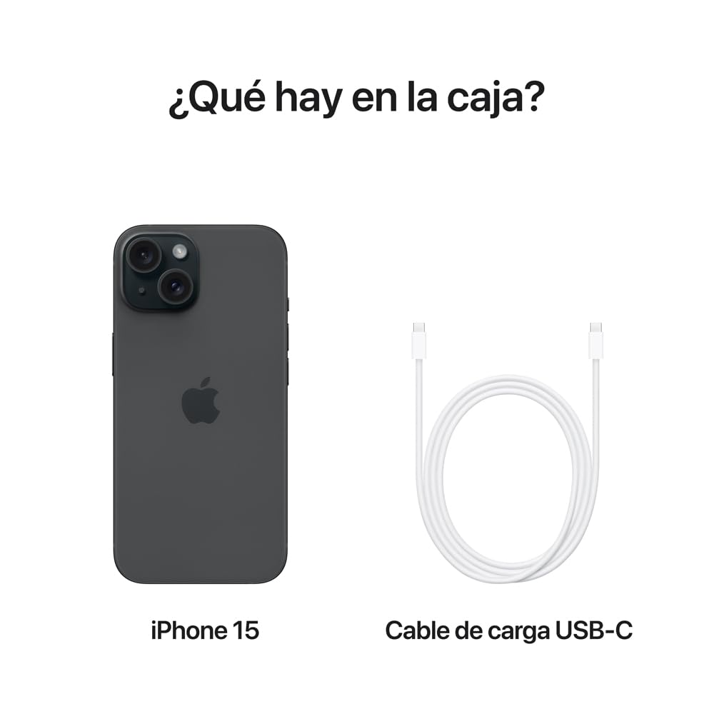Apple iPhone 15 (128 GB) - Negro (Reacondicionado)