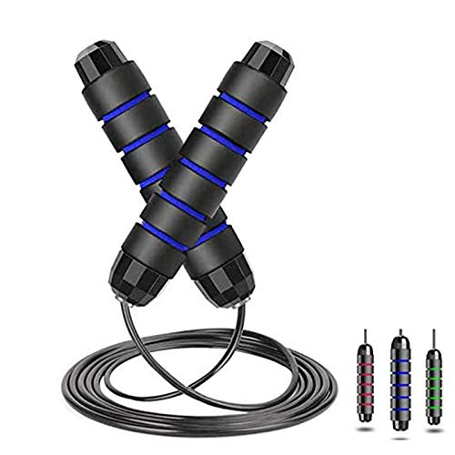 WAYAMY Cuerda para Saltar, Fácil de Ajustar y con Manijas Cómodas,Calidad Premium, Cuerda Ligera y Ajustable Mejor para Mantenerse en Forma, Pérdida de Peso, como Speed  (Azul)