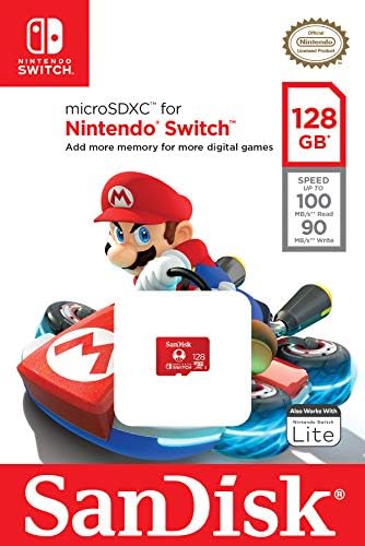 SanDisk Sandisk SDSQXAO-128G-GNCZN Memoria Microsdhc/Sdxc Nintendo Switch 128Gb U3 C10 Máx. 100/90Mb/S Lec/Esc, Rojo/Blanco