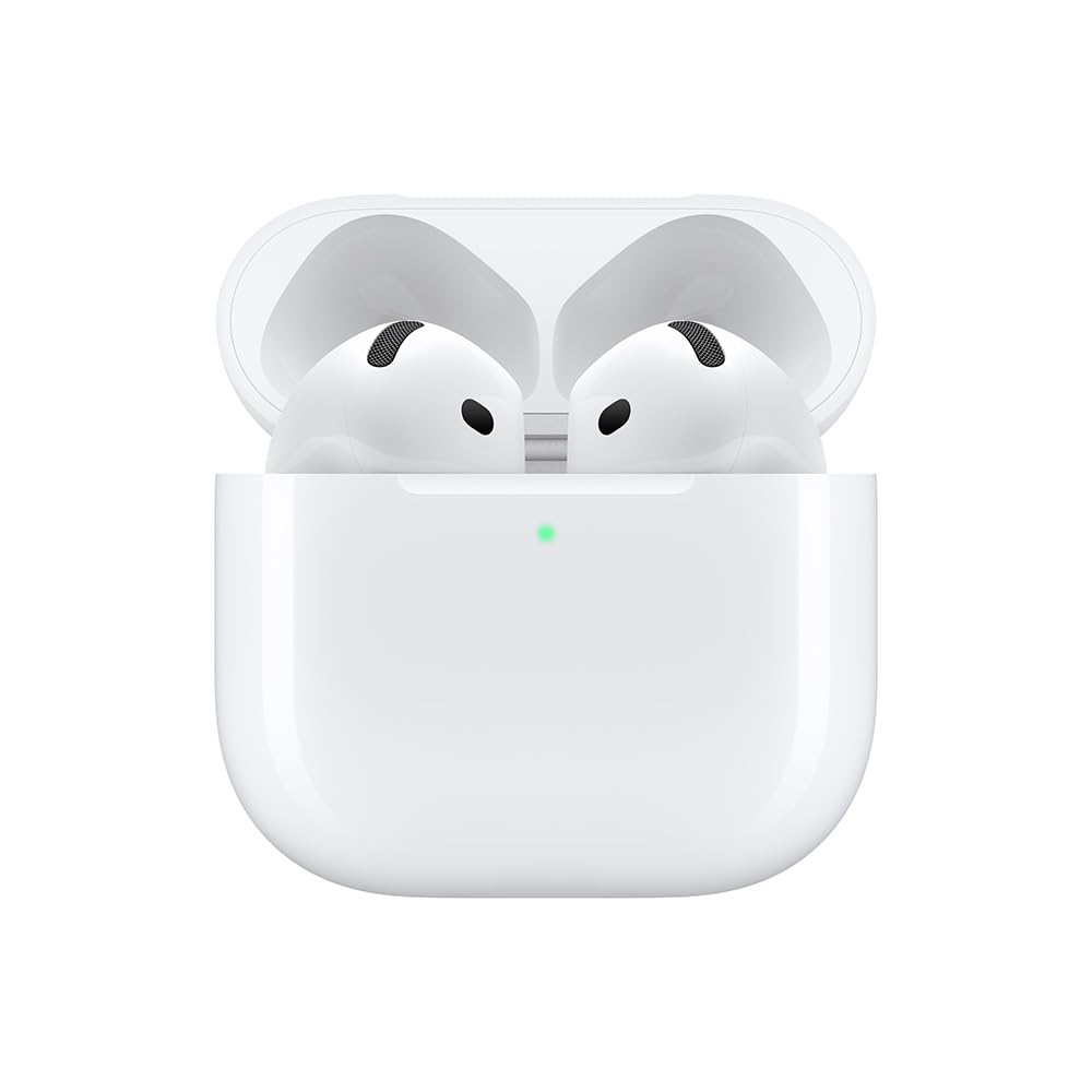 Audífonos inalámbricos AirPods 4 de Apple con Bluetooth,Audio Espacial Personalizado,Resistentes al Polvo,al Agua y al Sudor,Chip H2,hasta 30 Horas de batería,fácil configuración para el iPhone