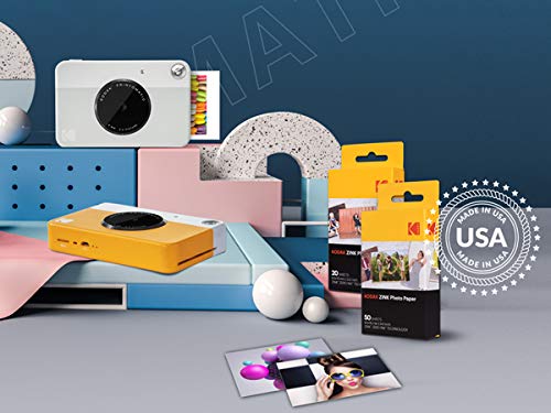 Kodak Cámara Digital de impresión instantánea (Rosado) Impresión a Todo Color en Papel Fotográfico Zink 2 x 3 Pulgadas Papel Adhesivo– Imprime Recuerdos al Instante