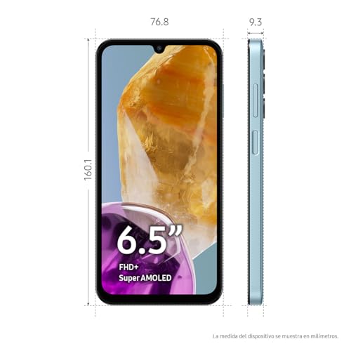 SAMSUNG Celular Galaxy M15 5G Azul Claro 4GB RAM 128GB, Nacional con Garantía