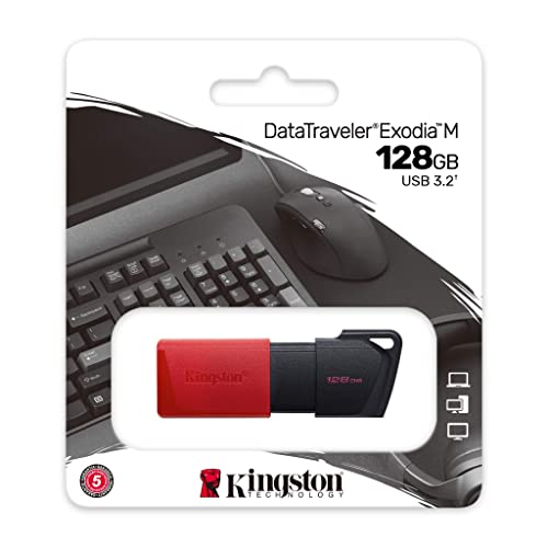 Kingston USB Data Traveler Exodia M, Capacidad: 128GB, USB 3.2 Gen 1 (DTXM/128GB)