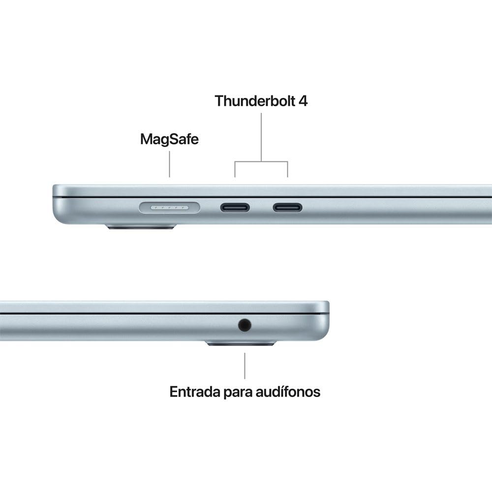 Apple 2026 MacBook Air (de 15 Pulgadas, Chip M5 de Apple con CPU de 10 núcleos y GPU de 10 núcleos, 16GB Memoria unificada, 1 TB) - Azul Cielo