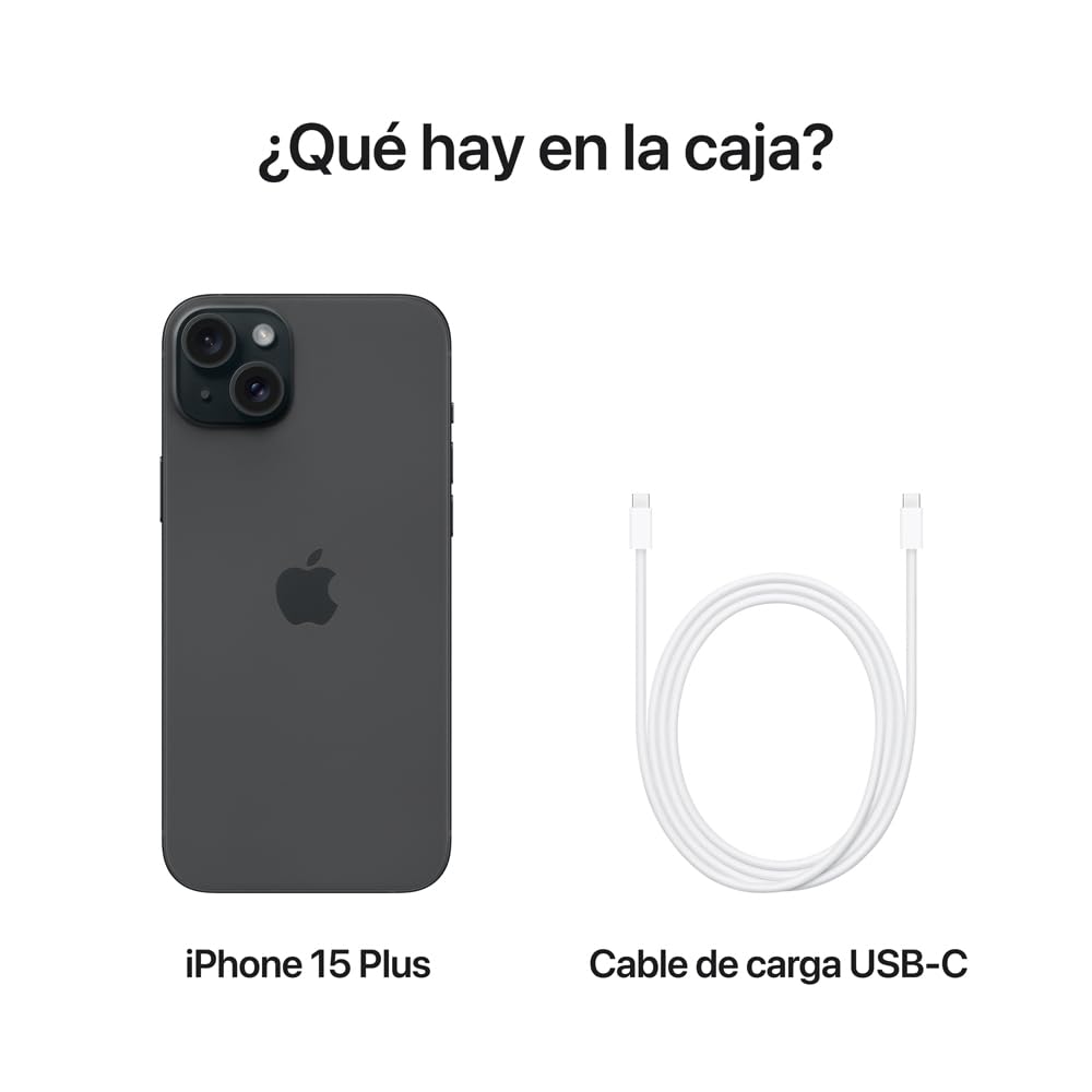 Apple iPhone 15 Plus 128GB Negro Desbloqueado -Esim (Reacondicionado)