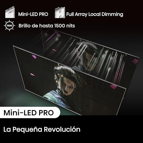 Hisense Television U7N Pantalla 55 Pulgadas,Mini-LED Smart Google TV UHD 4K,Control Remoto por Voz con Alexa,Modo de Juego Pro de 144 Hz,Hi-View Engine Pro,Subwoofer Incorporado
