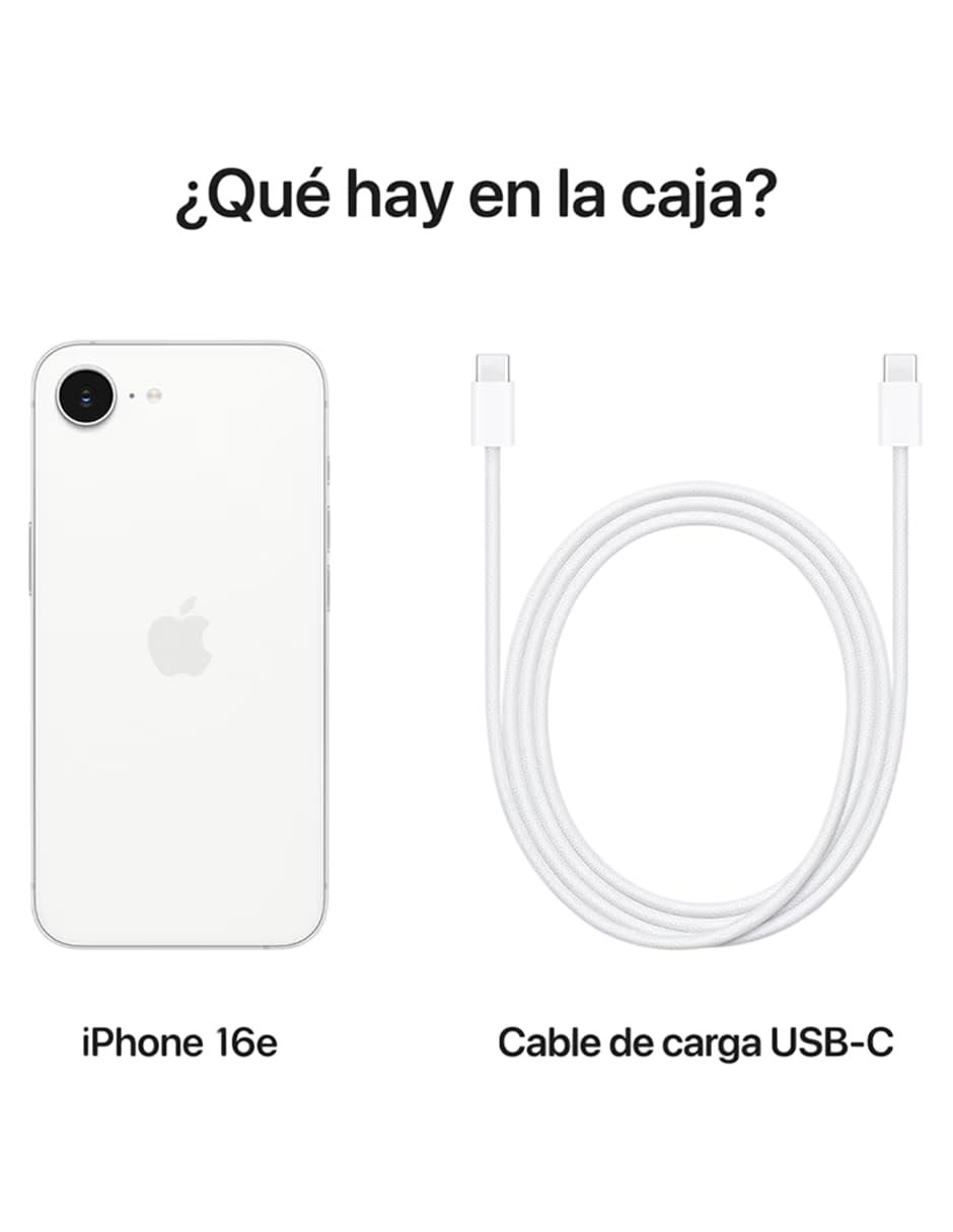 Apple iPhone 16e 128GB Blanco Desbloqueado (Reacondicionado) Esim