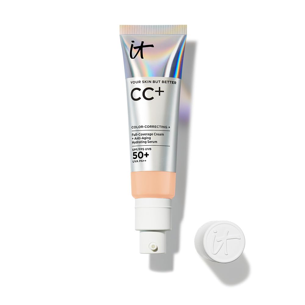 It Cosmetics CC+ Cream FPS 50 Light Medium, base de maquillaje con FPS 50, 32 ml