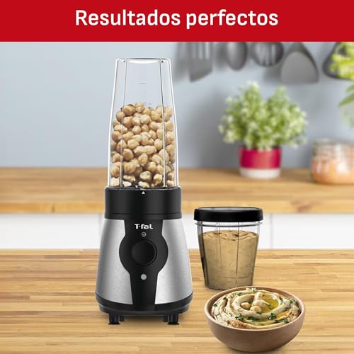 T-fal Mini Procesador de Alimentos/Licuadora Actimix, obtén resultados saludables y nutritivos todo el tiempo por sus múltiples funciones, simplificado a un botón, capacidad de 750 ml BL1BKDMX