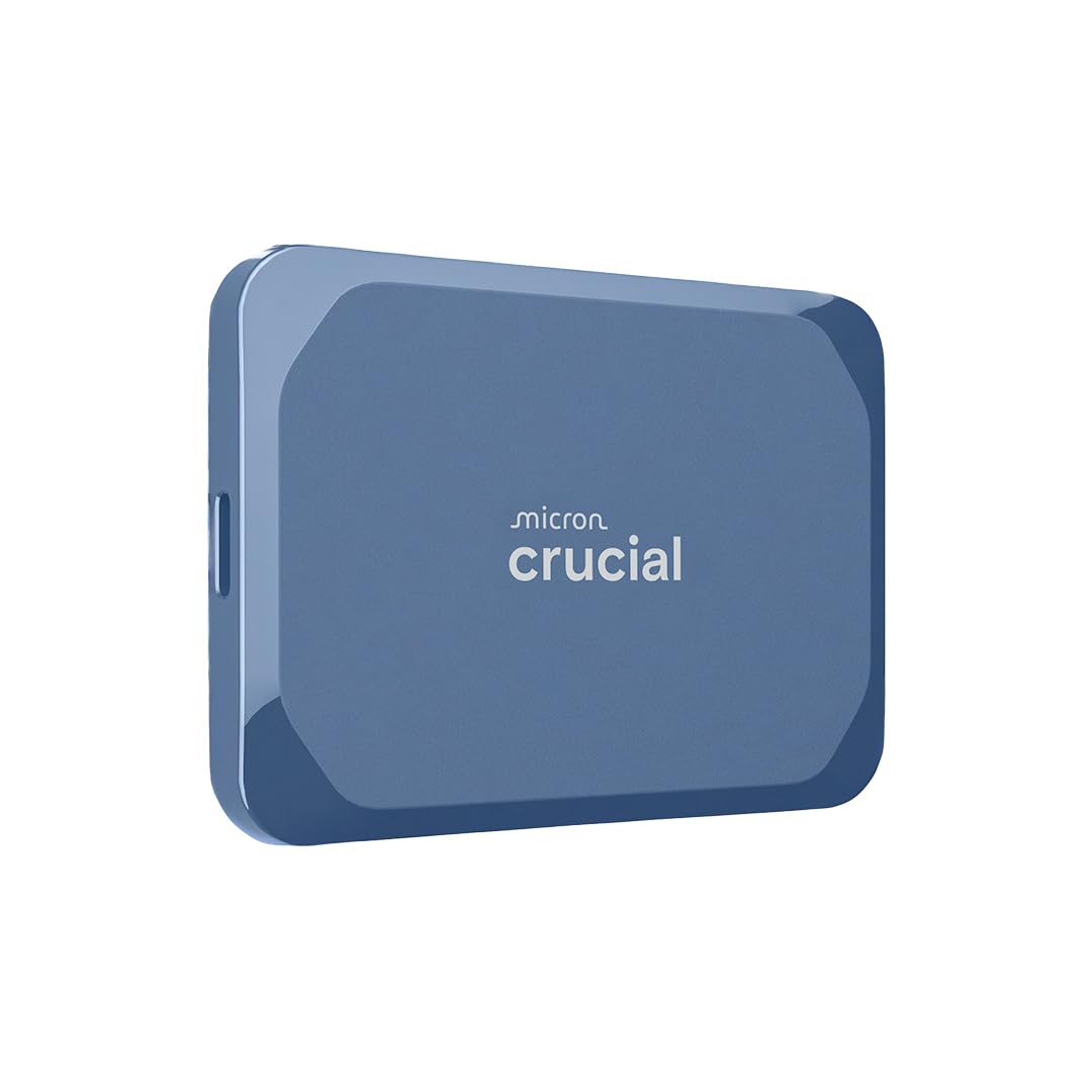Crucial X10 2TB SSD portátil, hasta 2,100 MB/s, USB 3.2 USB-C, Unidad Externa de Estado sólido, Compatible con Windows, Mac y Android, Almacenamiento Duradero para Juegos, Fotos y Archivos, Azul